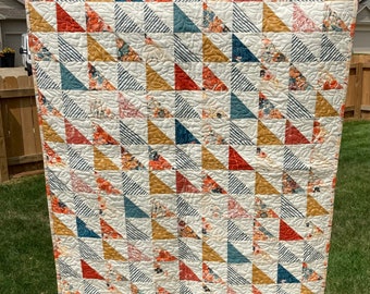 Floral Baby Quilt-Triangle Baby Blanket