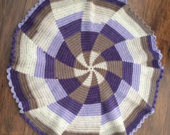 Crocheted Purple Spiral Blanket Baby/Lap Blanket