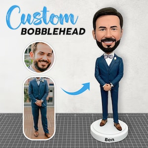 Custom Bobblehead of Yourself, Personalized Boss Figure for Man, Birthday, Christmas, Anniversary Gift for Husband, Dad, Boyfriend