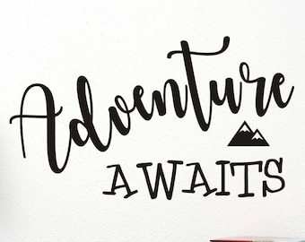 Adventure Awaits Wall Decal, Adventure Decal, Adventure Home Decor, Adventure Awaits Wall Sticker, Adventure Stickers, wall quote stickers