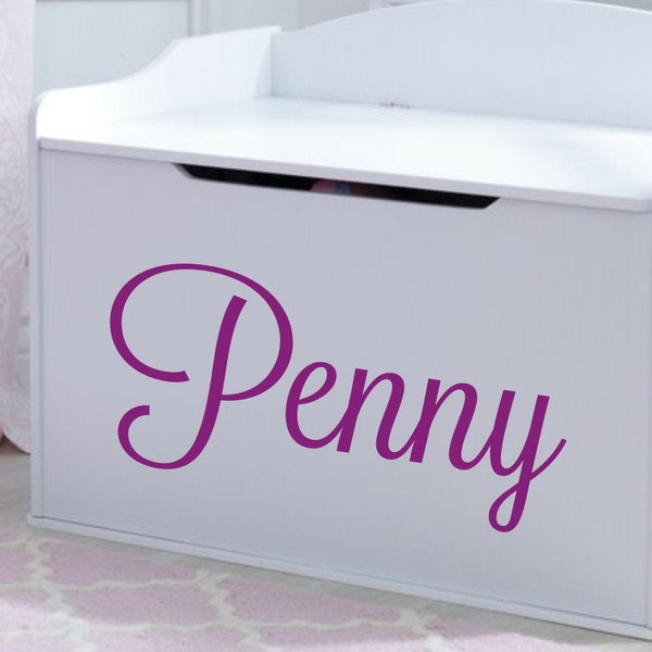 Kids Name Decal (ONLY), Children's Name Decal for a toy box, Kid's Name Decal,  Name Decal for toy box, Toy Box Not Included