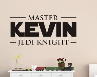 Star Wars Wall Decal, Star Wars Name Wall Decals, Kids Name Wall Decals, Star Wars room decor, Star Wars Decals, Jedi Knight Wall Decals