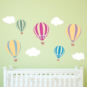 Hot Air Balloon Decals - Nursery Wall Decals - Hot Air Balloon Decorations - Hot Air Balloon Nursery - Balloon wall decal