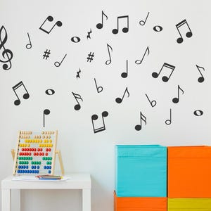 Musik Noten Wall Decals - Musik Decals - Musik - Musik Wandtattoo - Musiknote Aufkleber - Musik-Wand-Dekor - Notizen