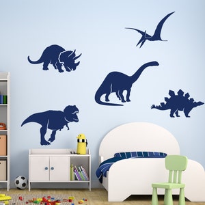 Dinosaur Wall Decals,  Dinosaur Shape Wall Decals, Kids Room Dinosaur Wall Stickers, Dinosaur Silouhettes, Dinosaur Vinyl Stickers