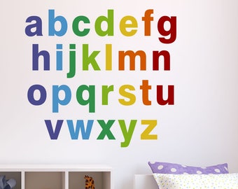 Classroom Alphabet Wall Decals: Peel and Stick ABCs for Nursery & Kids Room Decor, Colorful Alphabet Vinyl Letters