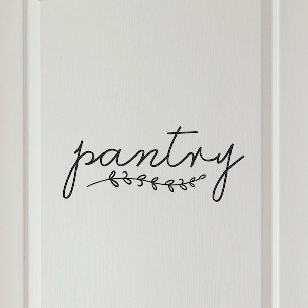 Keuken Pantry Vinyl Decal, scriptschrijven Pantry deur teken, cursieve Pantry Decal voor keukendeur