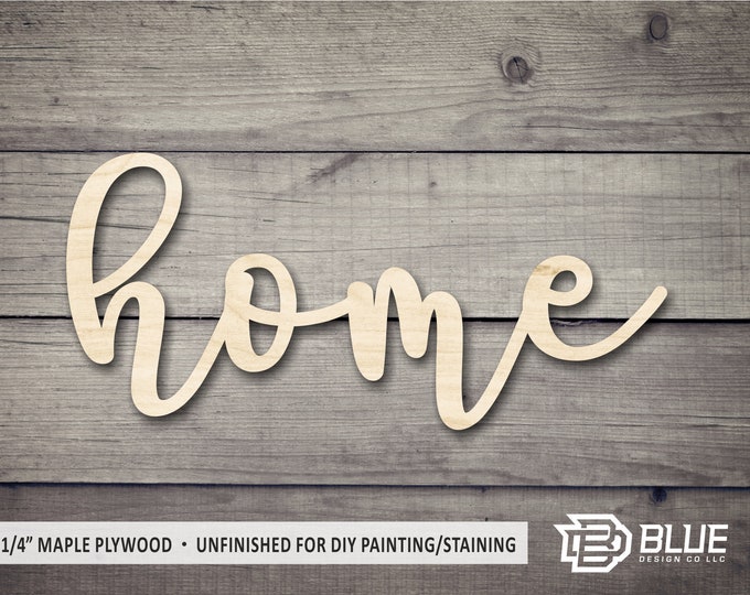 Home Wooden Word Sign Wood Word Cutout Wood Word Home Decor Etsy