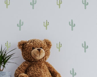 Cactus Wall Decals, Desert Wall Paper, Cactus Wall Decor, Watercolor Cactus Wall Paper