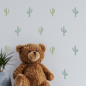 Decalcomanie da parete Cactus, Carta da parati Desert, Decorazione murale Cactus, Carta da parati Cactus acquerello