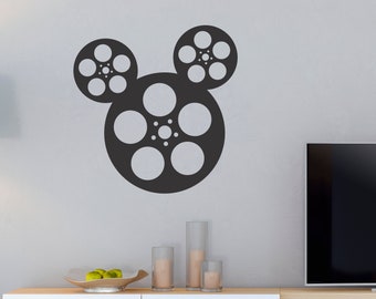 Mickey Mouse Movie Reel Wall Decal, Movie Reel Mickey Decal, Movie Room Wall Decor, Mickey Movie Wall Decal, Disney Movie Reel Decal