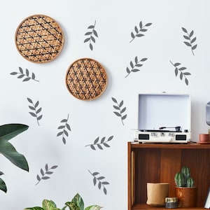Blad muurstickers, boho tak stickers bloemen muurstickers, verwijderbare stickers, moderne tak stickers, boho blad decor