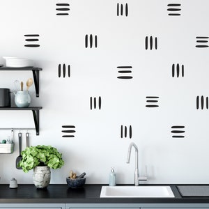 Boho Line Wall Decals, Modern Wallpaper Pattern, Boho Nursery Decor, Trendy chic line dashes image 1