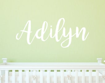 Personalized Kids Name Wall Decal - Cursive Name Wall Cling - Baby Room Name Wall Decal - Nursery Name Wall Decal - Kids Name wall decals