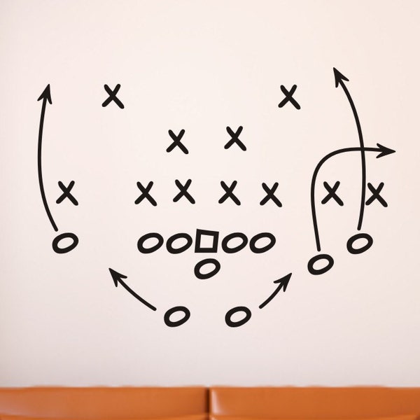 Football Vinyl Wall Decal - Football Wall Decal - Playbook Wall Decal - Football Vinyl Decal - Football Decal - Football Play Decal