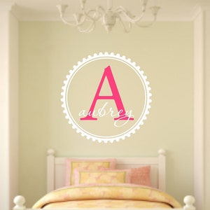 Monogram Name Wall Decal - Kids Name Monogram - Child's Room Personalized Wall Decal - Nursery Vinyl Wall Decal - Kids Room Vinyl Wall Decal