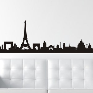 Paris Wall Decal - Paris Silhouette - City Skyline Decal - Paris Decal - City Silhouette - Eiffel Tower Wall Decal - Paris