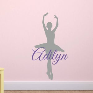 Ballerina Tanz Wand Aufkleber, Ballett Namen, Kinder Zimmer, Wandtattoo, Wandtattoo Kinderzimmer Name, benutzerdefinierte Ballett Wandtattoo