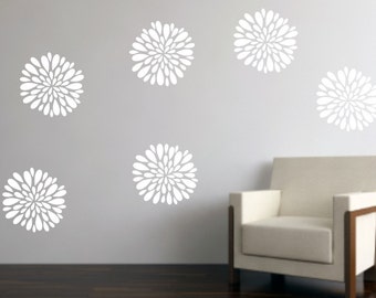 Poppy Flower Decals - Flower Decals - Poppy Flower Stencil - Poppy Flowers - Flower Decals - Flower Wall Decals - Peony Flowers
