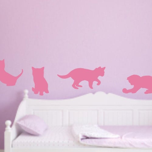 Kittens Wall Decal Kitten Decal Nursery Vinyl Wall Decal Etsy