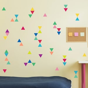 Confetti Triangle Wall Decals, Reusable Fabric Shape Stickers, Fun Decals for kids rooms