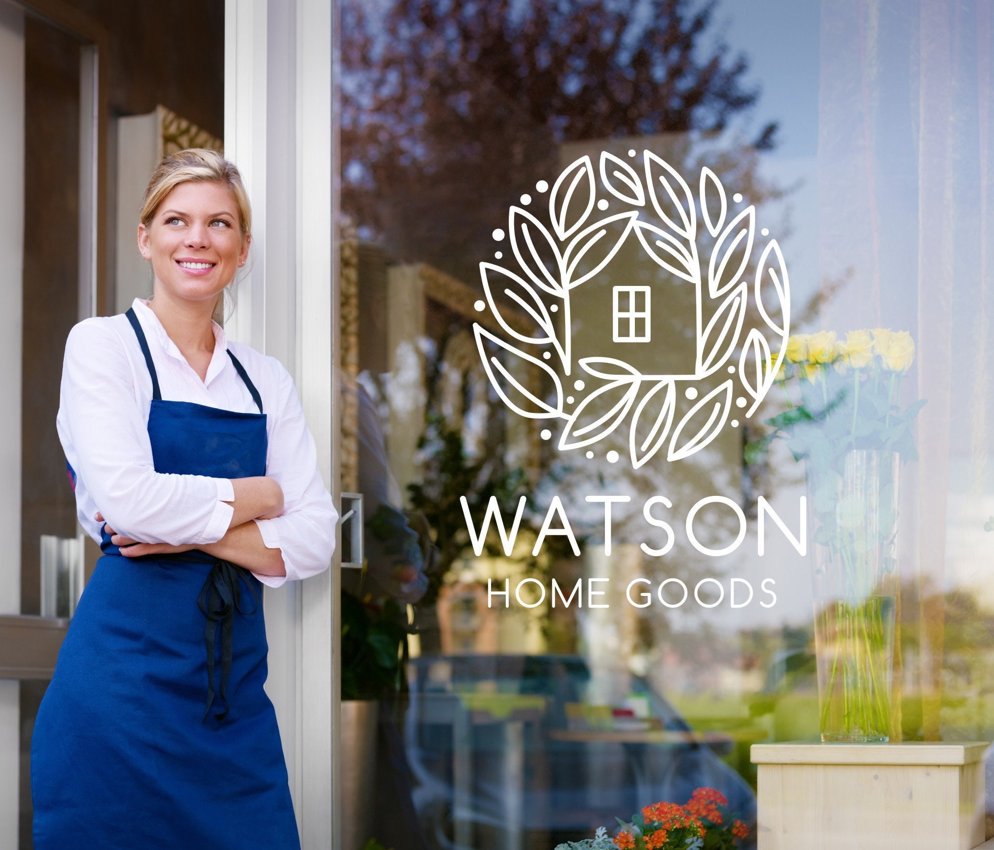 Custom Store Front Decals, Custom Logo Decal, Window Door Lettering, Personalized Window Decals