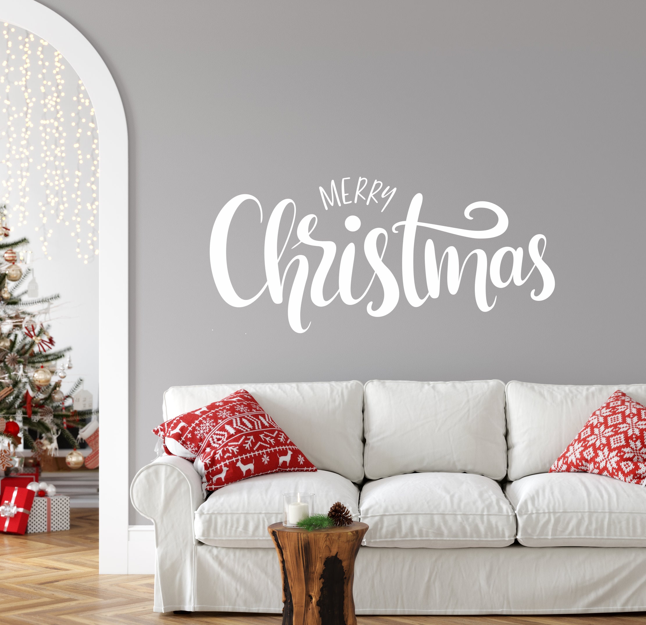 Merry Christmas Vinyl Decals for Walls, Holiday Wall Decor, Christmas ...
