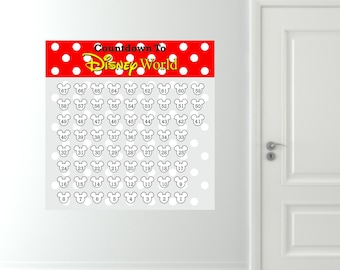 Disney Countdown-Poster, Disney-Kalender, Disney-Countdown-Zeichen, verschiedene Größen erhältlich