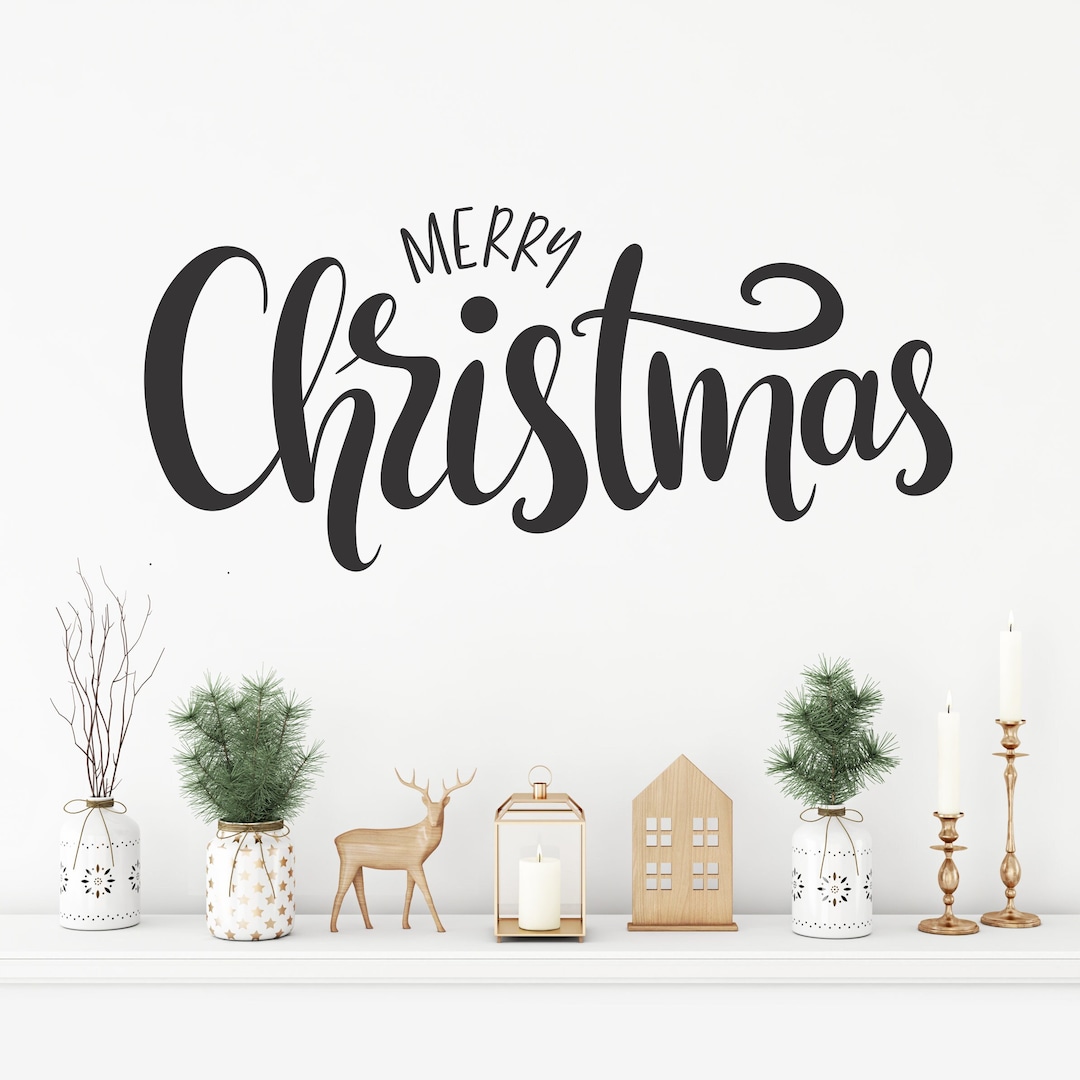 Merry Christmas Vinyl Decals for Walls, Holiday Wall Decor, Christmas