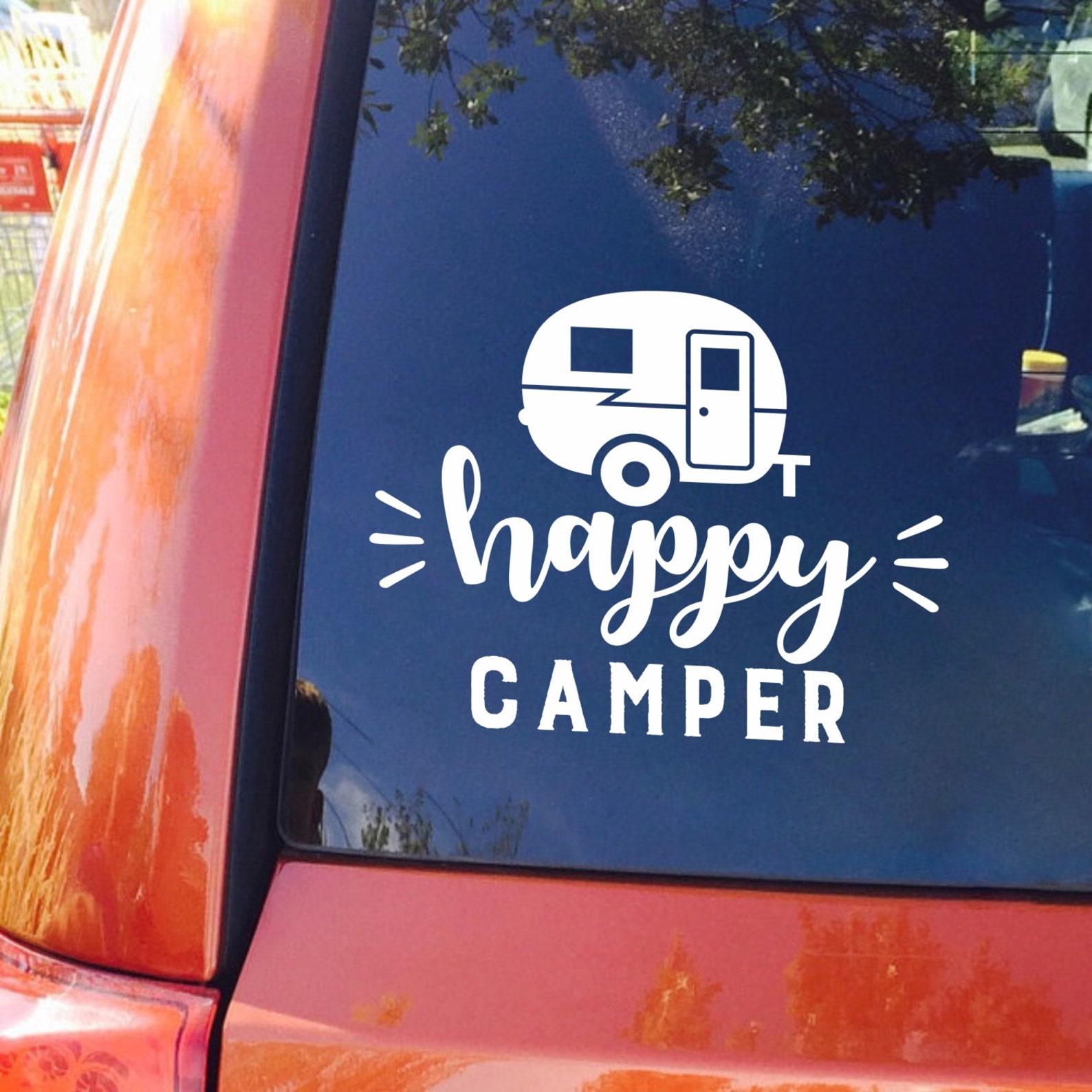 Duschvorhang-Set „Glücklicher Camper“ – 4-teilig Mit Matten & Haken, Wasserdicht & Weich