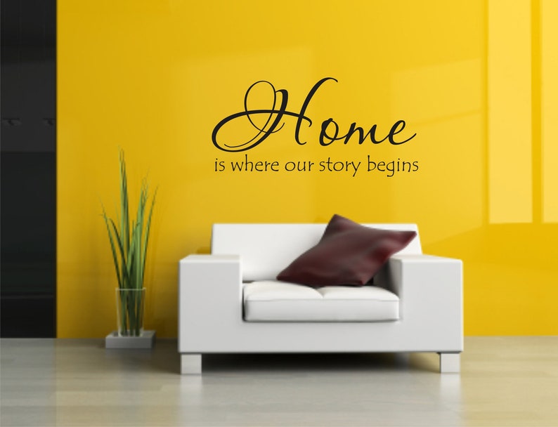 Vinyl Wall Decal Home is where our story begins Home Vinyl Wall Decal Quote image 1