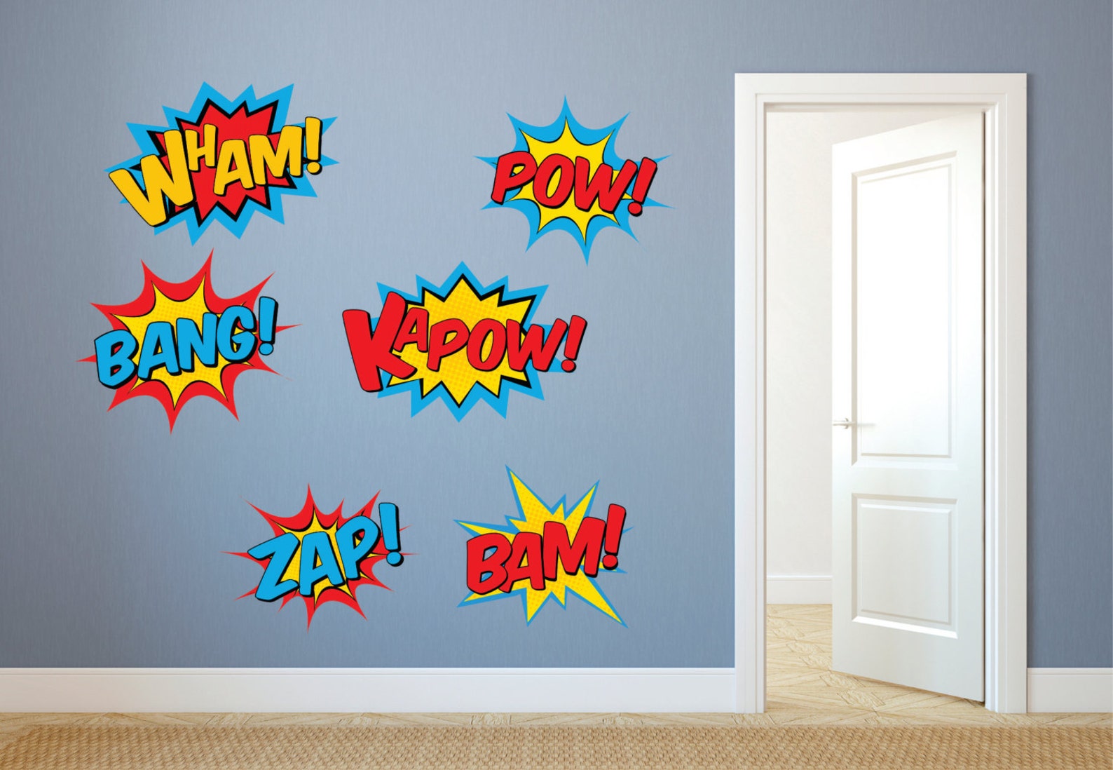Superhero Wall Decals Superhero Decal Set Superhero Fabric Etsy