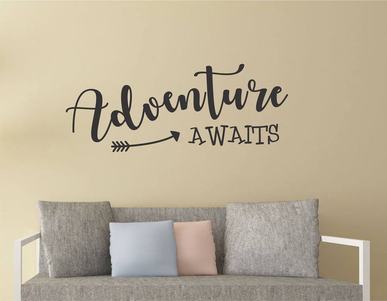 Adventure Awaits Wall Decal, Adventure Decal, Adventure Home Decor, Adventure Awaits Wall Sticker, Adventure Stickers, wall quote stickers image 1