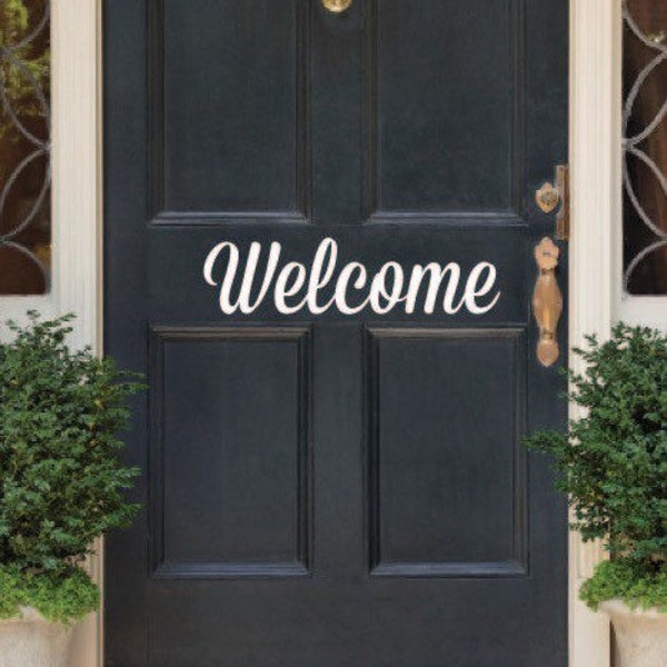 Welcome Decal - Welcome Vinyl Wall Decal - Front Door Decal - Entry Wall Vinyl Wall Decal - Door Decal - Front Door Vinyl Decal - Welcome