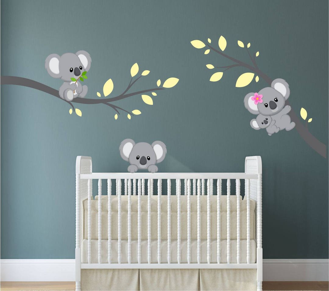 Koala Bear Wall Decals Reusable Removable Forest Tree Branch Etsy