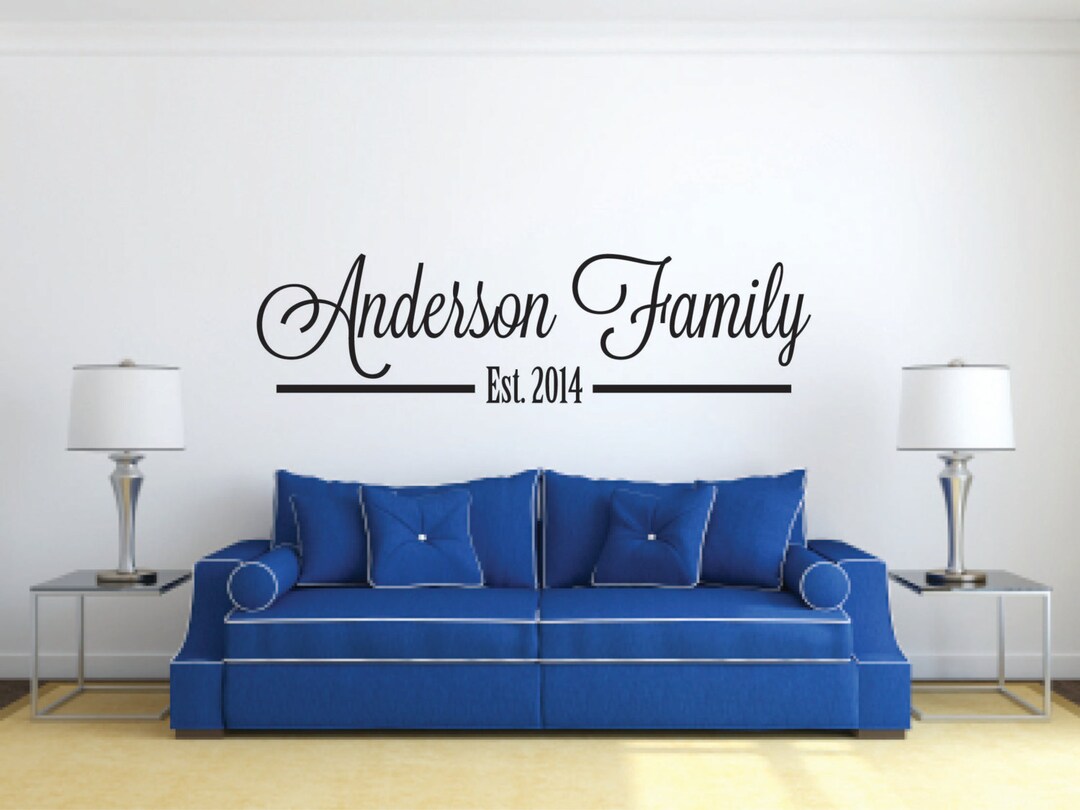 Family's Last Name Vinyl Wall Decal Family Name Vinyl Etsy