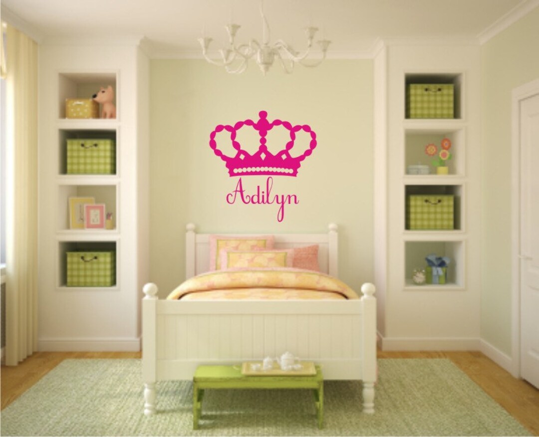 Princess Crown Name Vinyl Wall Decals Crown Decal Nursery - Etsy