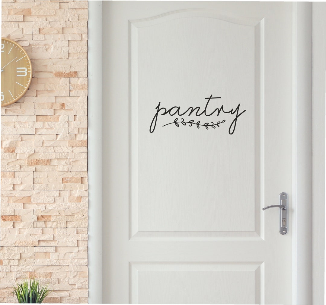 Kitchen Pantry Vinyl Decal, Script Writing Pantry Door Sign, Cursive ...