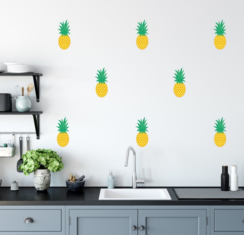 Removable Pineapple Fabric Wall Decals Pineapple Wall Decor | Etsy