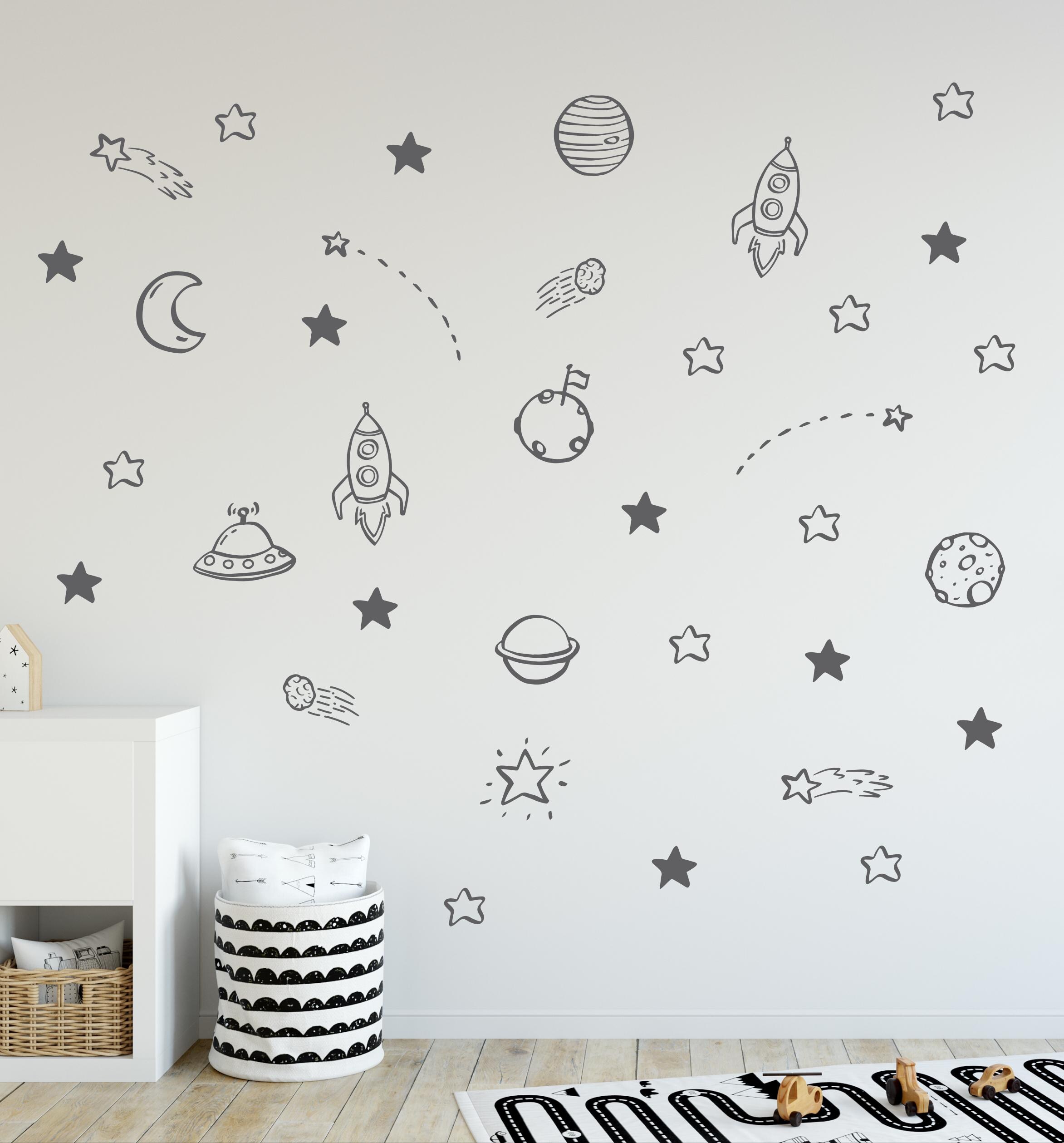 Space Wall Decal Set for Kids | Outer Space Themed Wall Stickers ...