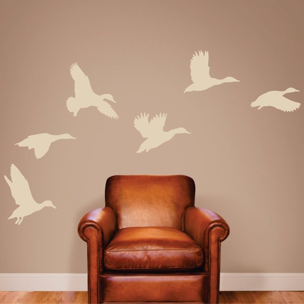 Ducks Wall Decal, Ducks Vinyl Wall Decal, Flying Ducks Wall Decal, Mallard Ducks Wall Decal