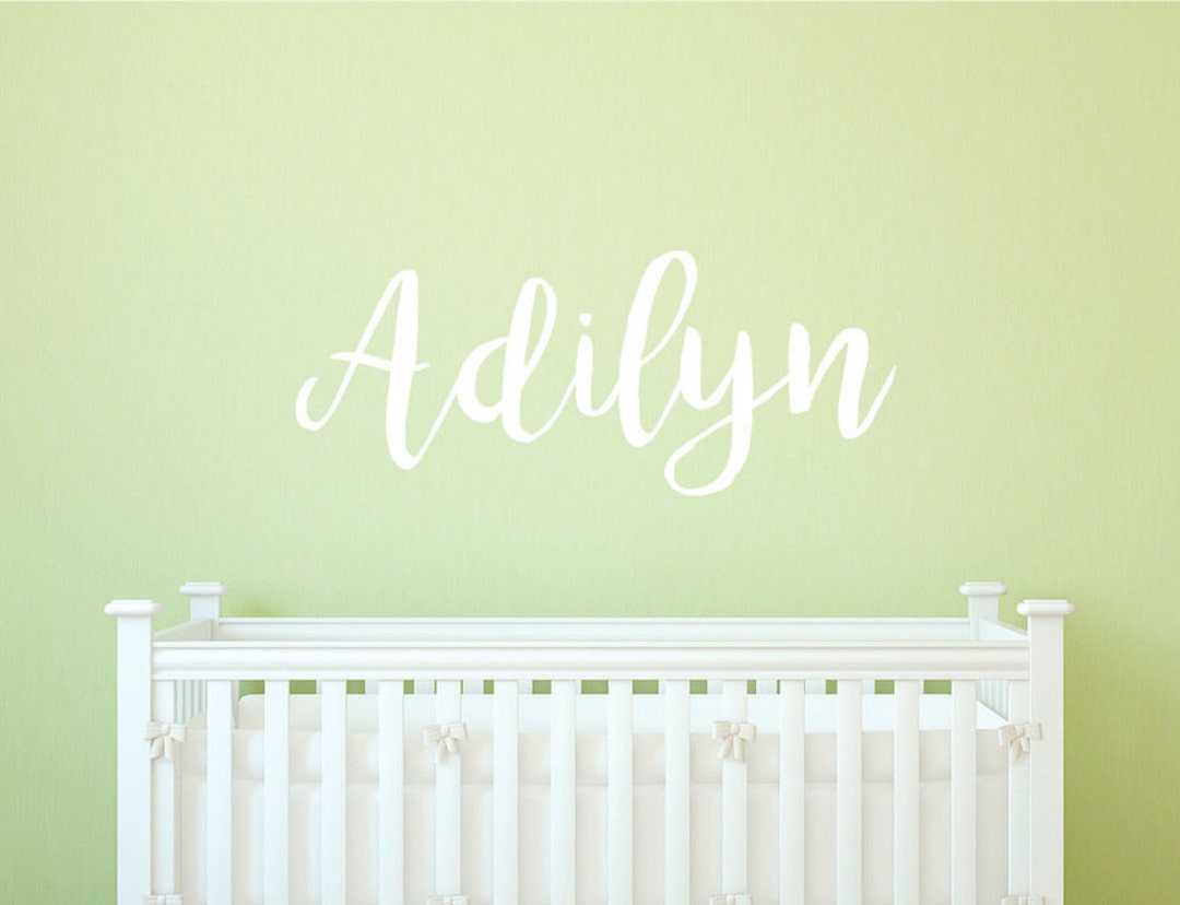 Personalized Kids Name Wall Decal Cursive Name Wall Cling Baby Room