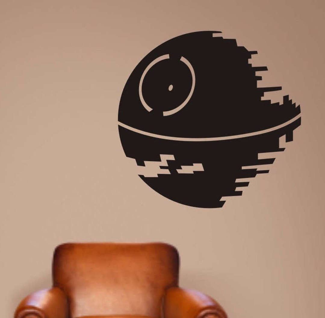 Star Wars Wall Decal Death Star Wall Decal Dark Side Decals Etsy