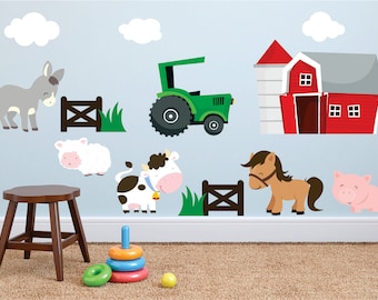 Farm Wall Decals, Farm Animal Decal, Horse Wall Decal, Animal Wall Decals, Animal Wall decal, Kids Room Farm Decals, Farm Decals, Barn Decal