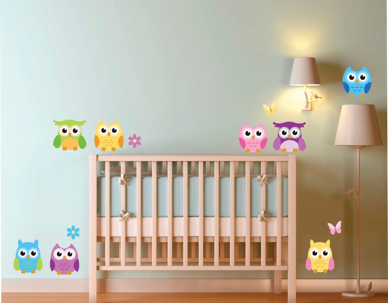 Owl Wall Decal, Reusable Owl Wall Decals, Owls Wall Decal, Removable ...