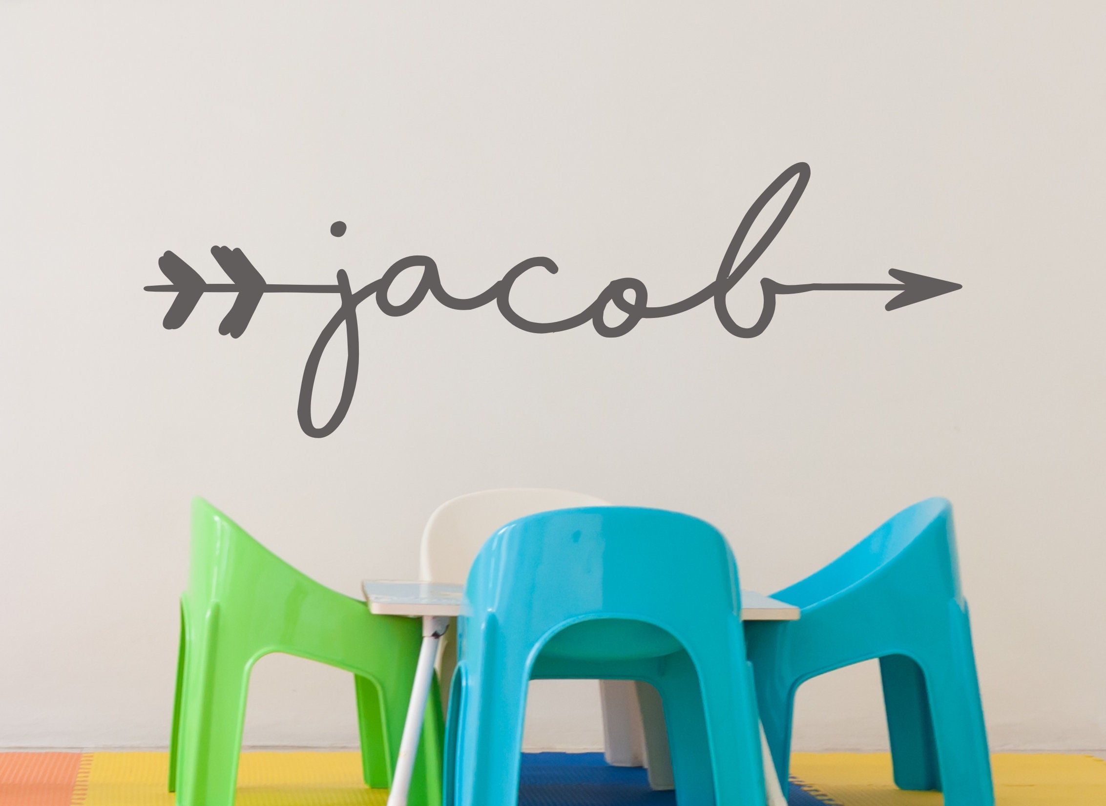 Kids Name Arrow Wall Decal, Personalized Kids Name Arrow Wall Decal ...