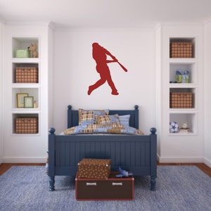 Baseball Player Swinging Wall Decal, MLB Player Wall Decal, Baseball Batter Wall Sticker