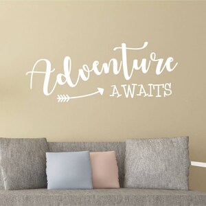 Adventure Awaits Wall Decal, Adventure Decal, Adventure Home Decor, Adventure Awaits Wall Sticker, Adventure Stickers, wall quote stickers image 2