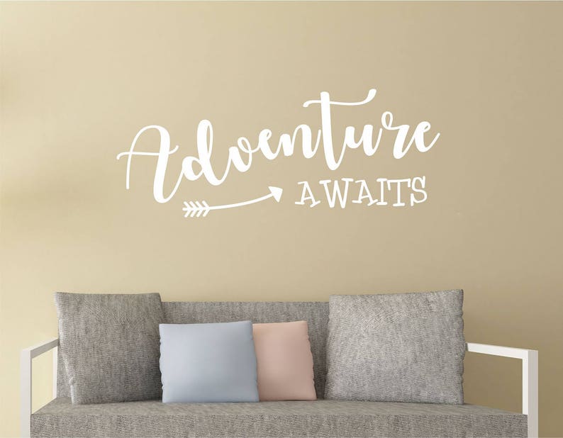 Adventure Awaits Wall Decal, Adventure Decal, Adventure Home Decor, Adventure Awaits Wall Sticker, Adventure Stickers, wall quote stickers image 2