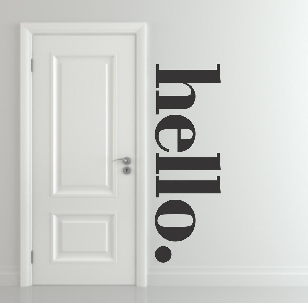 Hello Vinyl Wall Decal, Hello Wall Decor, Vinyl Wall Lettering, Wall